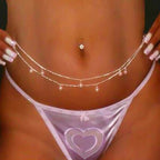Fashionable Pearl Belly Body Chain for Bikinis W015