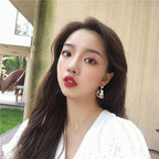 Korean Silver Cat Balloon Asymmetric Earrings