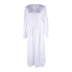 Cotton Lace Button Beach Cover-Up Dress