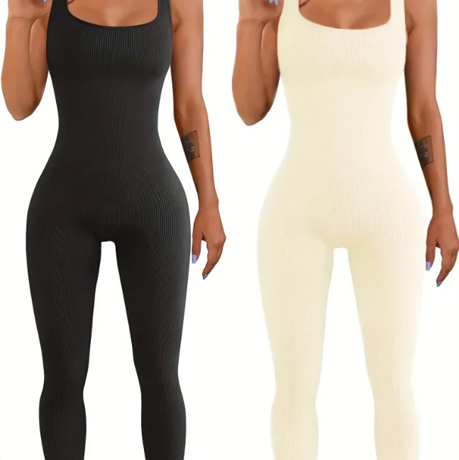 Women's Spandex Suspender Tank Top Jumpsuit Tights