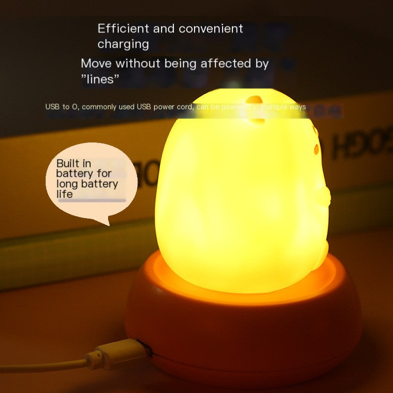 Voice-Controlled Cartoon Night Light for Kids - Silicone LED Lamp