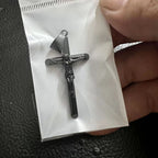 Gold Titanium Steel Crucifix Necklace