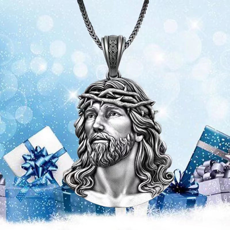 Hip Hop Jesus Pendant Necklace - Retro Fashion Gift