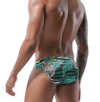 Men's Tropical Leopard Print Swim Briefs