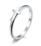 Stainless Steel Cross Shelf Couple Fashion Rings