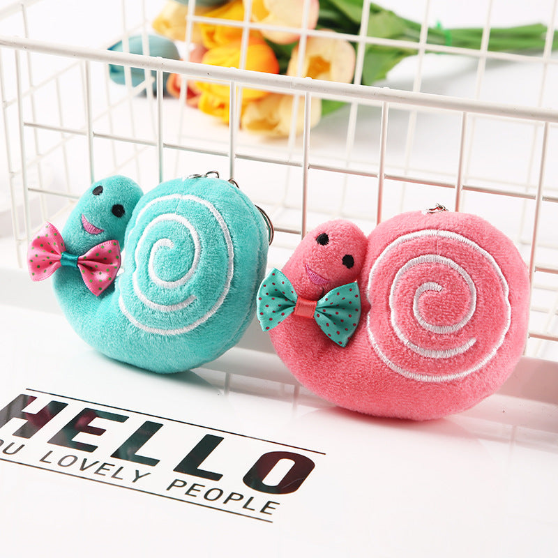 Cute Cartoon Plush Snail Keychain Accessory | Accessory
