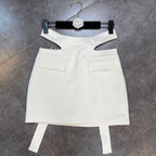 Crossover Cutout Bustier with Waist Tie Detail