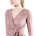 Summer Lace Deep V Long Sleeve Crop Top for Women