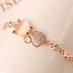Trendy Korean Cat Bracelet with Accents