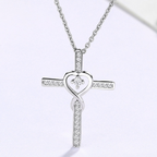 Silver Infinity Cross Necklace (One Piece)