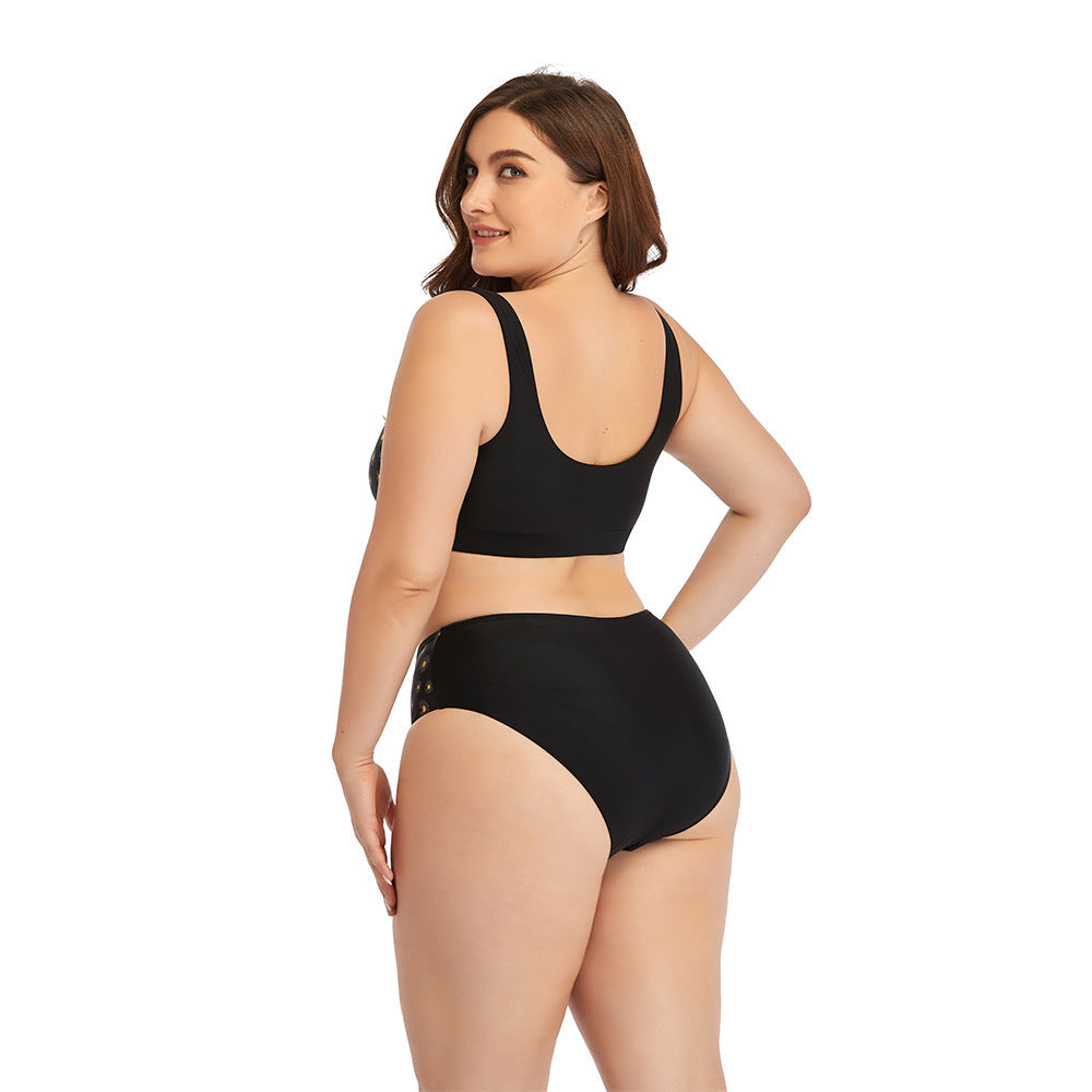 Plus-Size Black Two-Piece Swimsuit Set