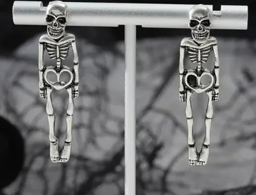 Halloween Earrings Skull Simulation Human Skeleton Detachable Stud Earrings | Jewelry