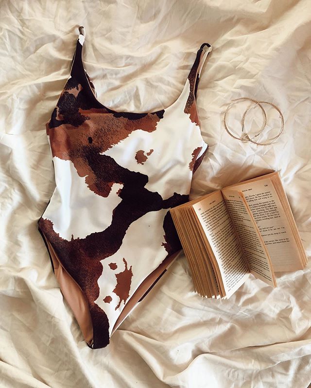 Printed High-Cut One-Piece Swimsuit