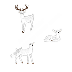 Miniature PVC Landscape Deer Family Keychain Accessories | Accessory