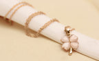 Elegant Cat's Eye Stone Clover Necklace for Women