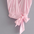 JJ-7188 Stylish Crop Top with Bow Tie Detail