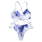 Tie-Dye Braided Strappy Bikini Set