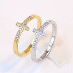 Vintage 304 Titanium Steel Cross Ring for Women