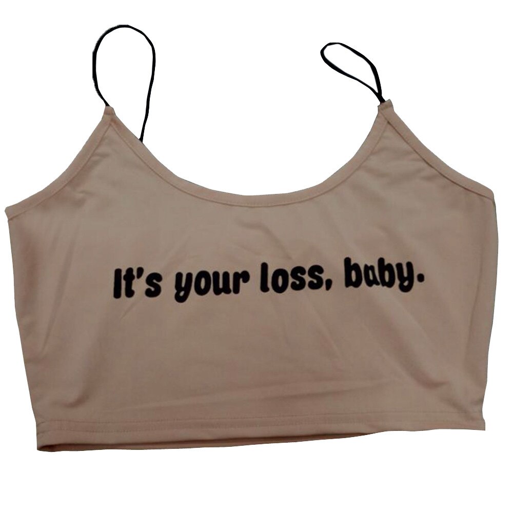 Women's Fashion Letter Print Tank Top T-Shirt