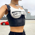 Trendy PU Leather Crop Top for Women - Street Style