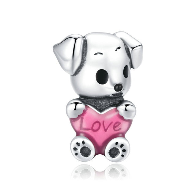 Silver Cute Cat and Dog Charm Collection