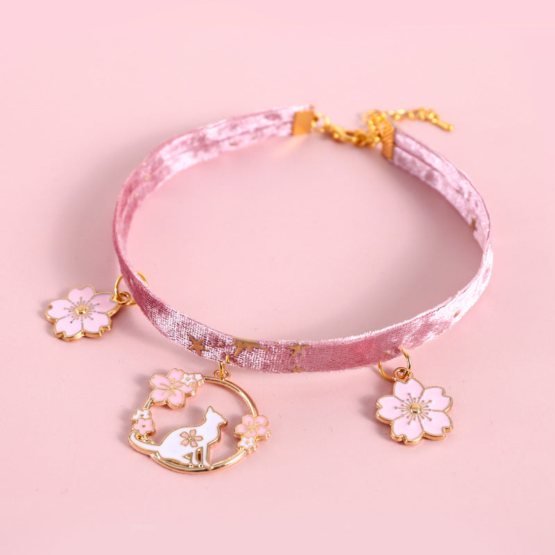Velvet Pet Collar with Star Jewelry for Small Dogs & Cats