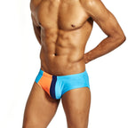 Color Block Triangle Swim Trunks - Quick Dry Swimwear
