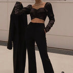 French Court Style Square Neck Ruched Crop Top