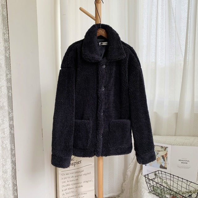 2024 Women's Cozy Fluffy Teddy Fur Jacket Coat