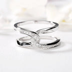 Simple Double C Cross Buckle Ring