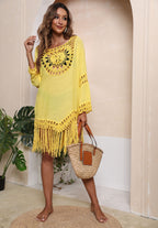Beach Vacation Fringe Bikini Cover-Up Dress A19352