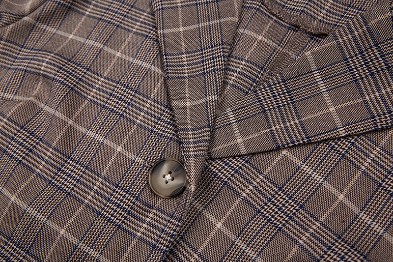 Summer Plaid Crop Top with Button Closure for Women