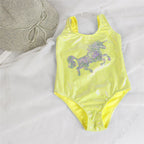 Girls' Sequin Unicorn One-Piece Swimsuit