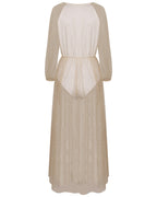 Sheer Sequin Long-Sleeve Beach Cover-Up