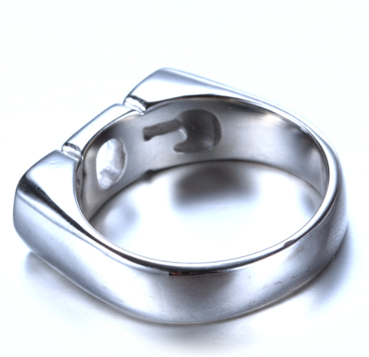 Simple Stainless Steel GOD Letter Titanium Ring