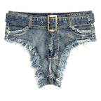 Sexy Women's Low-Waisted Ripped Denim Shorts