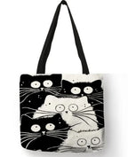 Reusable Tote Cute Cats Print