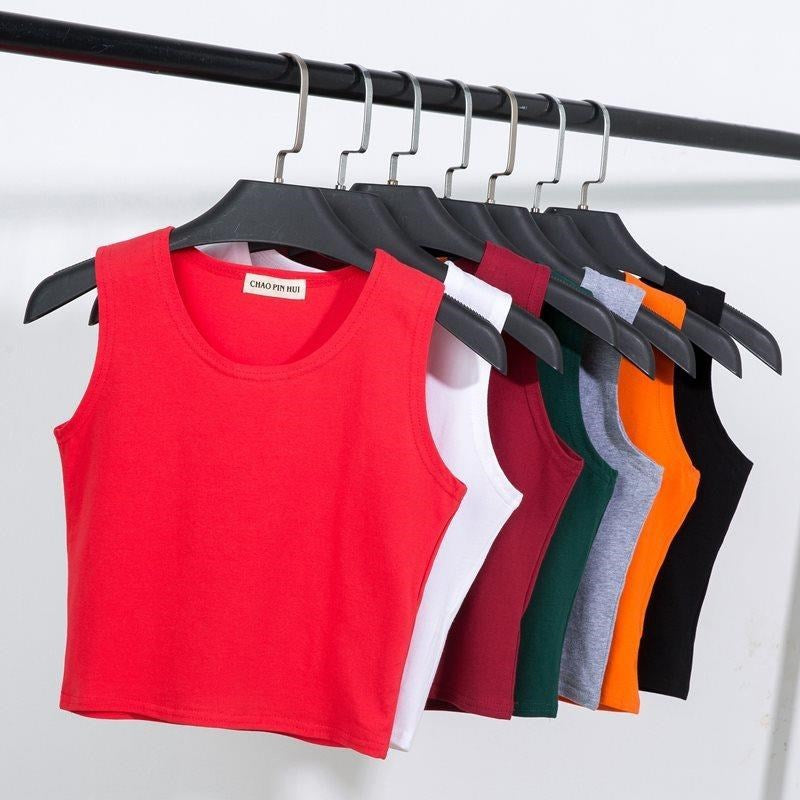 Women's High Waist Crop Tank Top for Yoga and Sports
