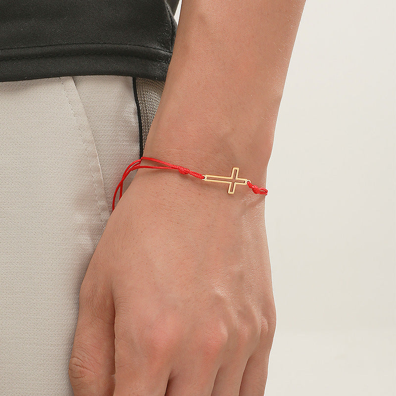 Adjustable Hollow Cross Bracelet for Men and Women