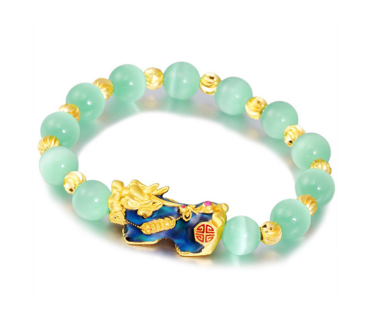 2019 New Cat's Eye Stone Bracelet with 3D Gold-Plated Pixiu