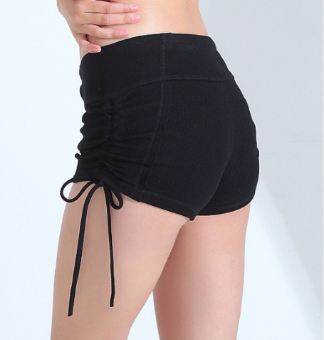 Women's Ribbed Yoga Shorts for Running and Fitness
