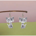 3D Painted Cat Earrings | Jewelry
