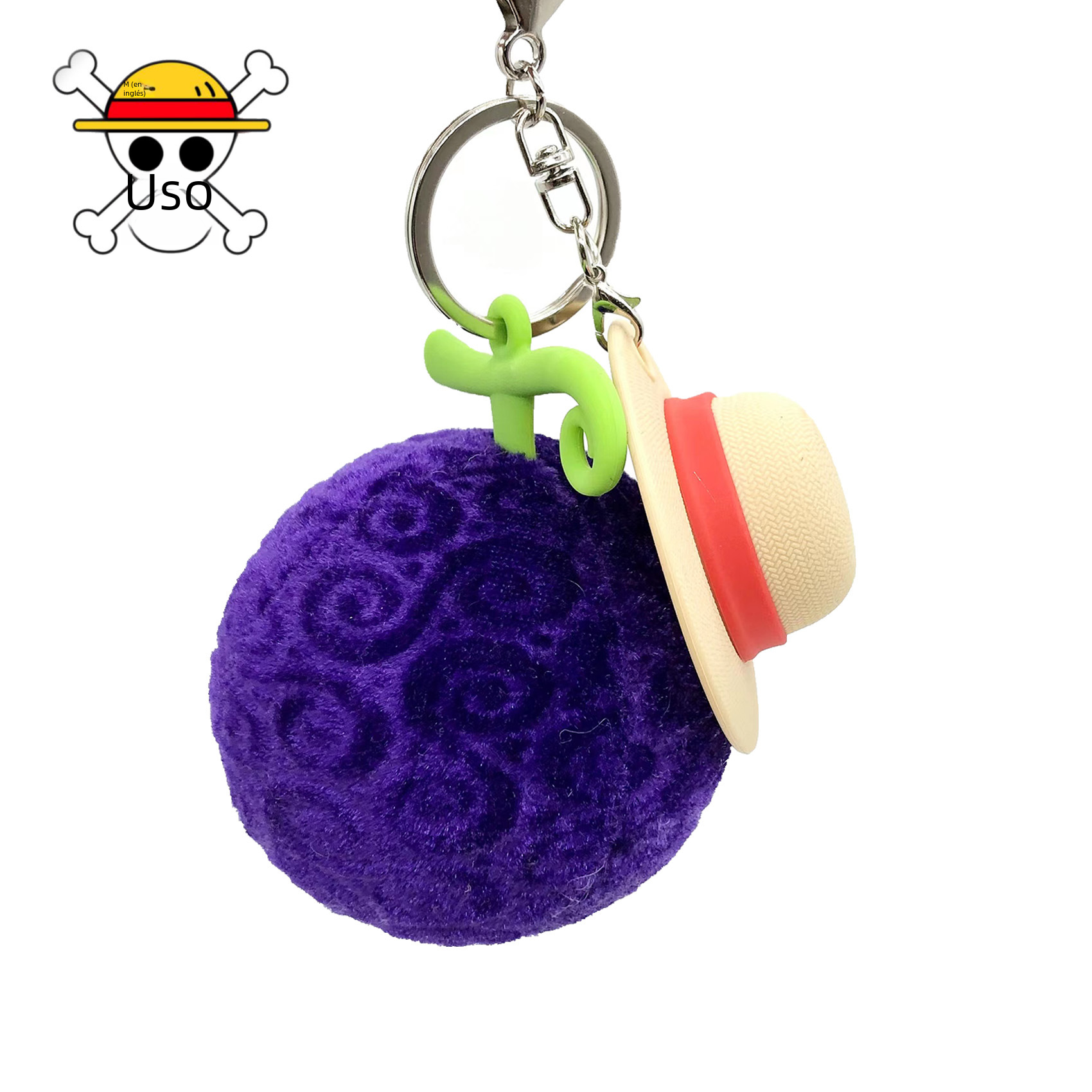 One Piece Luffy Hat Rubber Fruit Plush Keychain Toy | Accessory