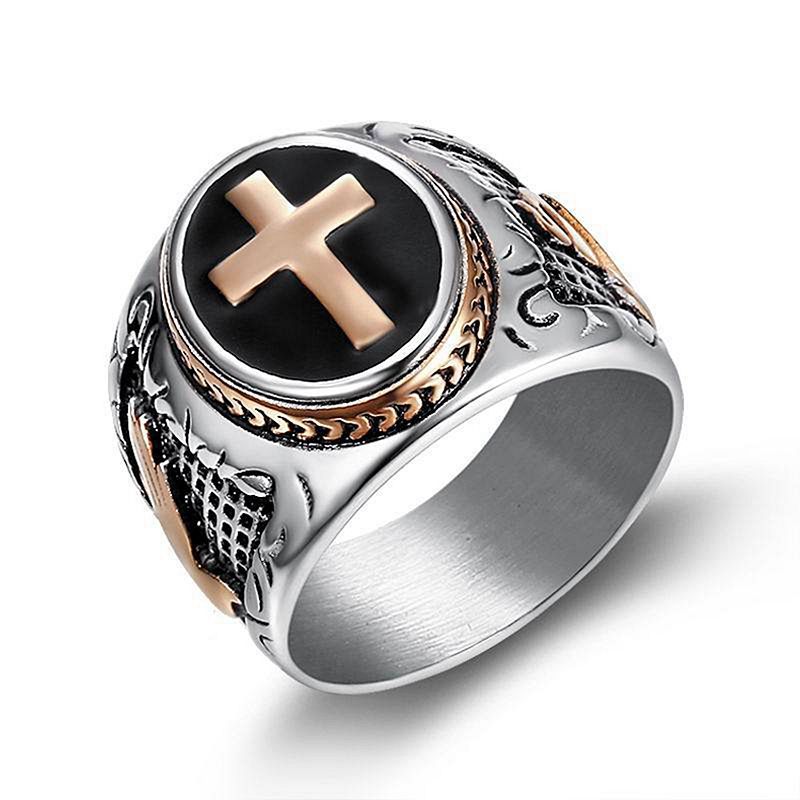 Men's Titanium Steel Hip Hop Ring - God Hand Design | Christian Jewelry
