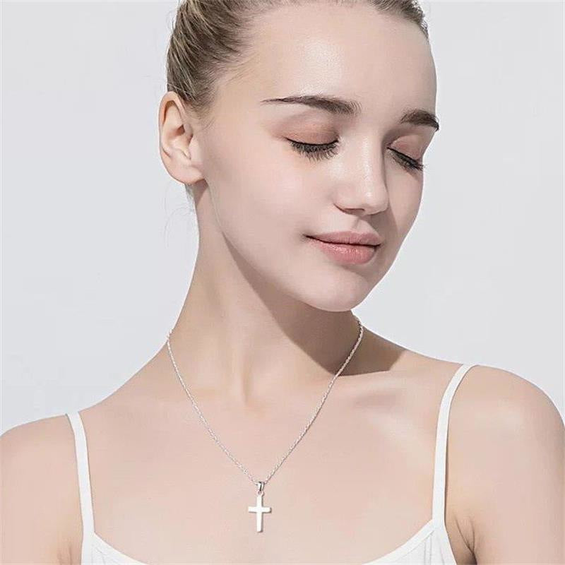 S925 Silver Cross Pendant with Custom Engraving | Christian Jewelry