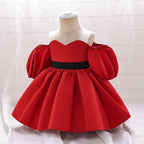 Party Festival Costumes Girls Puff Sleeve Baptism Dress