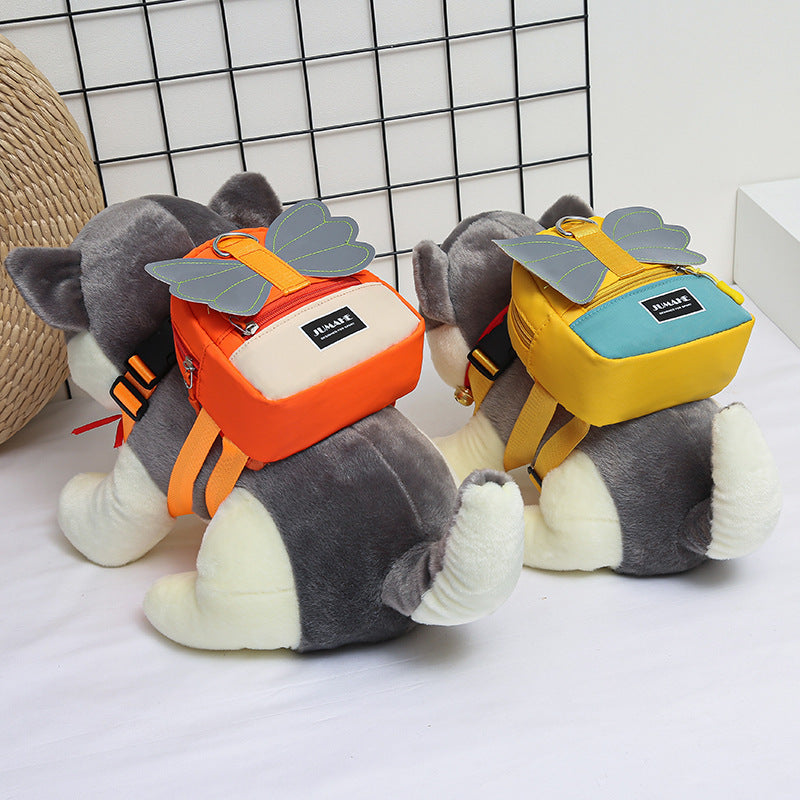 Pet Self-Knapsack Dog Backpack with Towing Rope