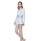 New Women's Pajama Set - Long Sleeve Shorts, Striped