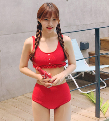 Knitted Halter High-Waist Bikini Set