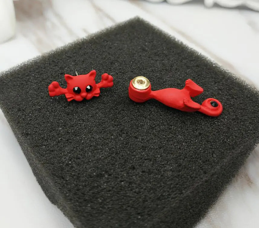 Cute Colorful Cat Ear Studs - Animal Earrings | Jewelry
